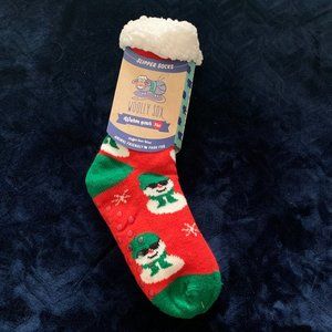 NEW Woolly sox "holiday" Christmas slipper socks with grip sole cute and warm
